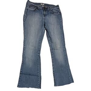 Women Flare Jeans Size 11 Mid Rise Stretch Denim 31"x28.5" SO Wear It Declare it